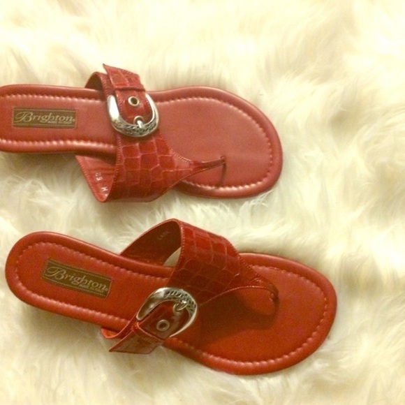 Brighton Shoes - Brighton Red Leather Sandals